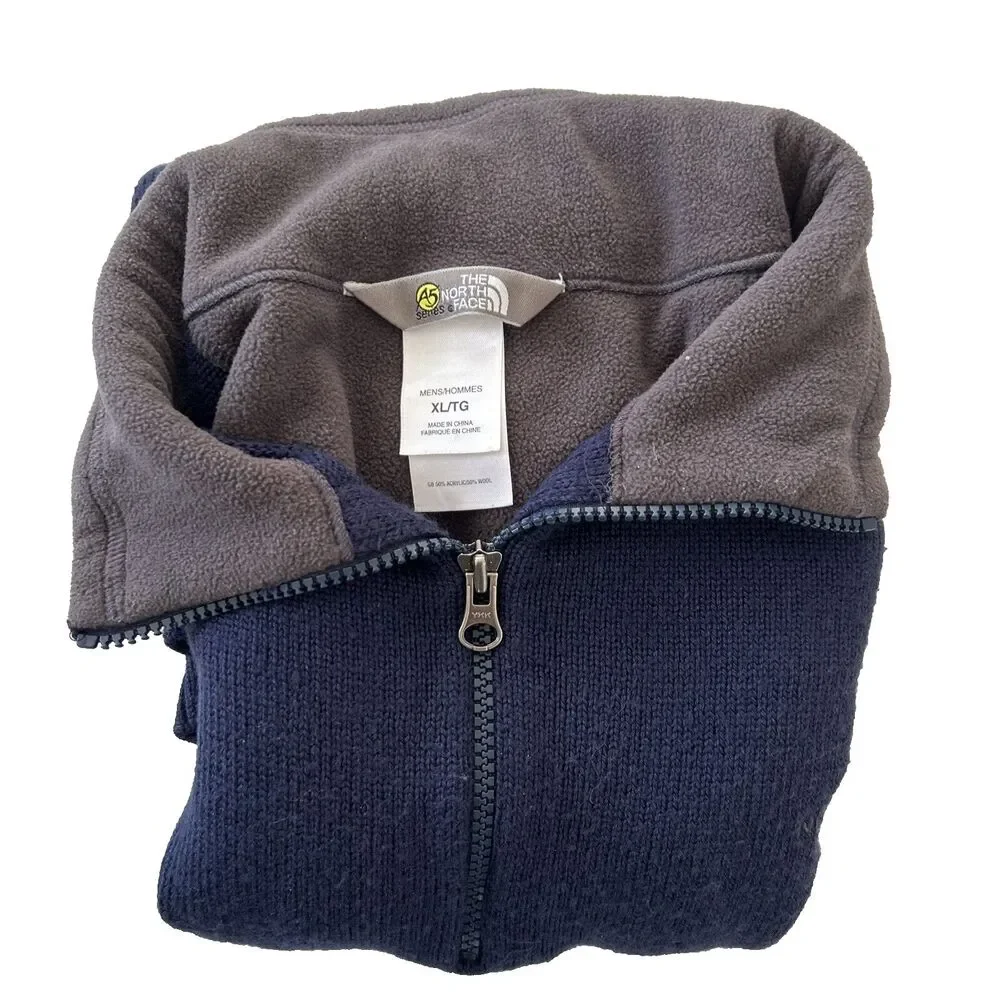 🔥The North Face 1/4-Zip Pullover Sweatshirt Men's XL Blue Casual Wool‎ Blend
